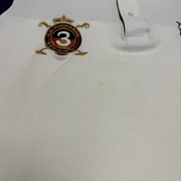 Vintage USPA U.S. Polo Assn Shirt Mens Large 22.5x25 White Embroidered - Picture 6 of 11